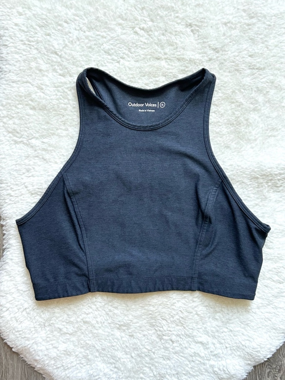 Outdoor Voices Black High Neck Cropped Tank